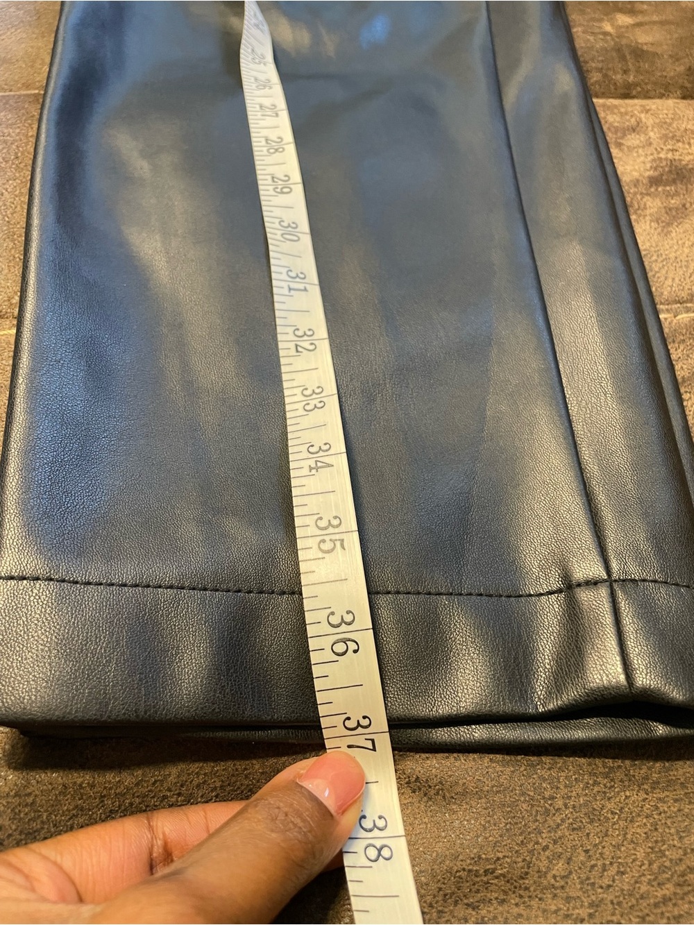 Madewell Black Vegan Faux Leather Trousers Pants Pull On Elastic MC153 - Picture 9 of 9
